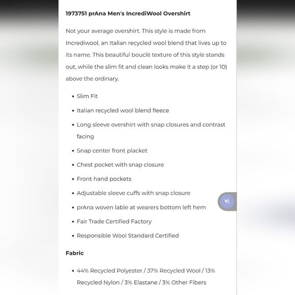 NWT Prana IncrediWool Overshirt Rust Heather Dark Red Size XXL - Picture 11 of 11